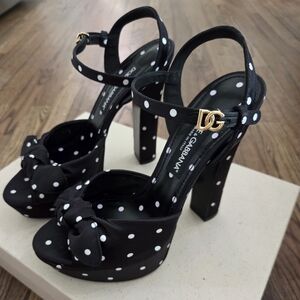 Dolce & Gabbana Black and White Polka Dot Heels